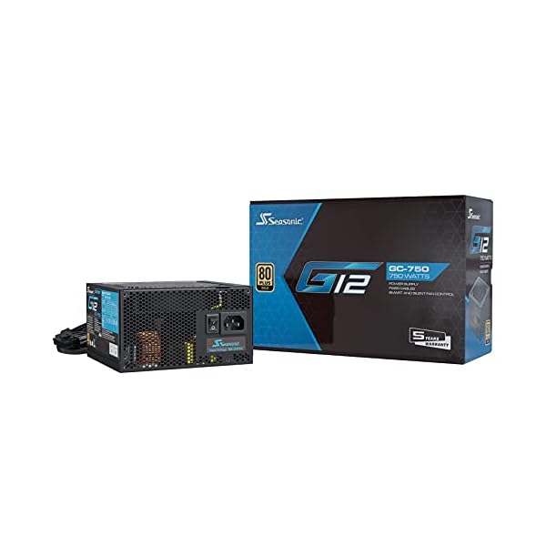 Seasonic Fuente de alimentación para PC G12 GC-750 80 Plus Gold ATX 12 V, 750 W, Alta eficiencia, refrigeración óptima, bajo Consumo y silenciosa