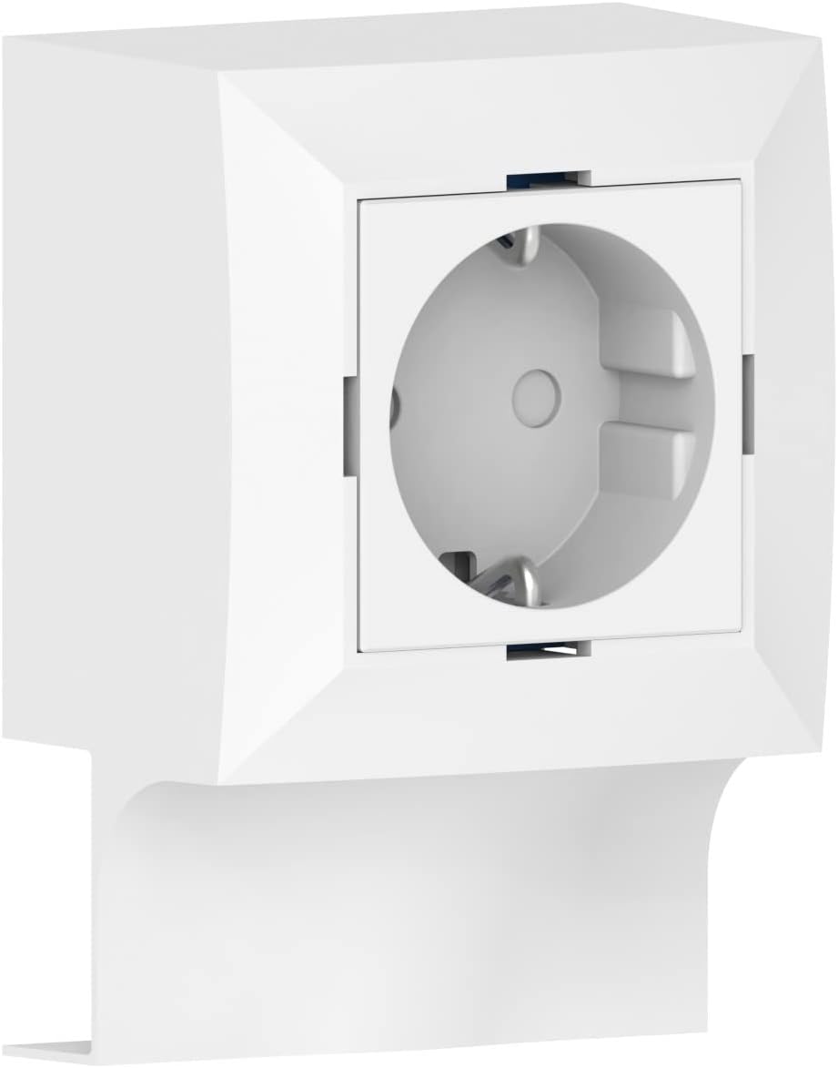 Habengut Surface-Mounted Socket Unit (Freely Positionable) for Cable Duct 30 x 15 mm, Colour: White, Pack of 1
