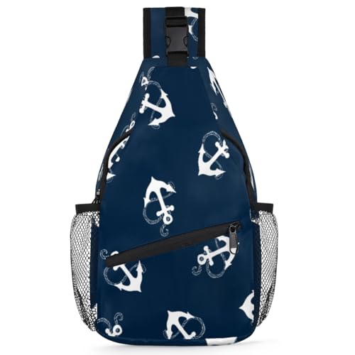 Sling bag ancres marines multifonction parfait pour les journées d'école et les sorties en ville