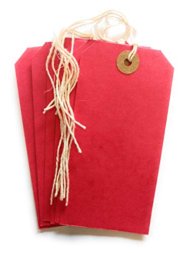 ARTH Manila Strung Tags Luggage Labels RED Size 120X60MM Pack of 250