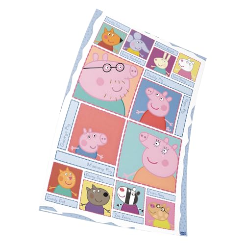 Fortiaboot Póster de pared de Peppa Pig Grid Tamaño 11' x 17' Arte Decorativo sin Marco Regalo (28 x 43 cm) Lienzo Póster