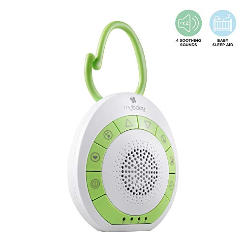 MyBaby SoundSpa Machine à Sons Portable pour Bébé | Appareil dAide au Sommeil, 4 Sons Apaisants, Volume Réglable et Crochet pour Poussette, Sac, Siège Auto, Léger et Compact, Arrêt Automatique