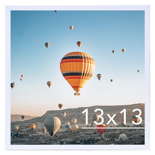 Image of JCJMY 13x13 Picture Frame White for Wall Hanging, Wall Mounting Horizontally or Vertically, 13 x 13 Square Wall Gallery Poster Photo Frame with Shatter Resistant Plexiglass, White