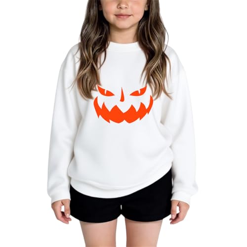 Boys Girls Halloween Pumpkin Sweatshirt Casual Long Sleeve Pullover Cute Fall Graphic Top Comfortable Holiday Shirt