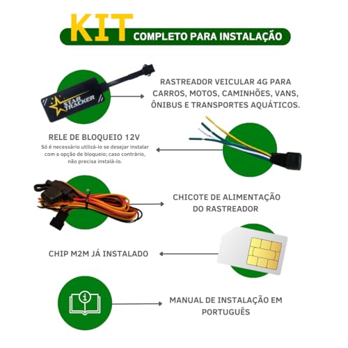 Rastreador Veicular Gps Bloqueador 4G Com Chip E Aplicativo Em Tempo Real Carro Moto Caminhao