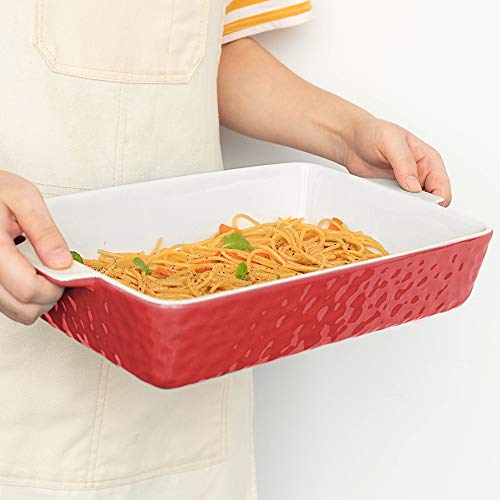 Baking Dishes, Krokori Rectangular Bakeware Set Ceramic Baking Pan Lasagna Pans for Cooking, Kitchen, Cake Dinner, Banquet and Daily Use - 13 x 9 Inches