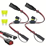 2Pcs X-Connect SAE Extension Cables are Compatible with NOCO Genius Smart Battery Chargers, Featuring 14 AWG Heavy-duty SAE Connector Cables & 20A Fused Waterproof Plugs for Motorcycles/ATVs/UTVs/Cars