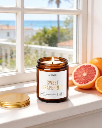 Image of AOOVOO Candles Set - 6PC Scented Candles, Soy Candle, Aromatherapy Candle, Soy Wax Candle, Fresh Lavender /Sunlit Citrus /Sweet Grapefruit /Crisp Ocean Mist /Sea Breeze Vanill /Juicy Cranberry