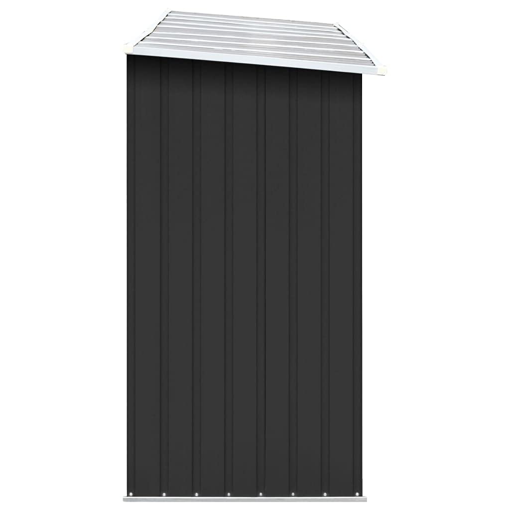Homgoday Szopa ogrodowa ze stali ocynkowanej 330 x 84 x 152 cm antracyt, domek z narzędziami ogrodowymi, schowek na drewno wewnętrzne, uchwyt na drewno kominkowe, meble do drewna do wnętrz