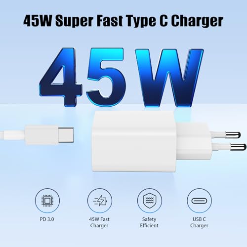 Chargeur rapide 45W à double port USB-C pour charger simultanément deux iPhone 17 - 2