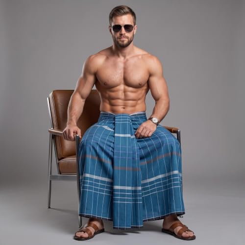 Image of Men's Cotton Lungi | Soft Breathable Wrap Around Lungi | Comfortable Daily & Home Wear for Men