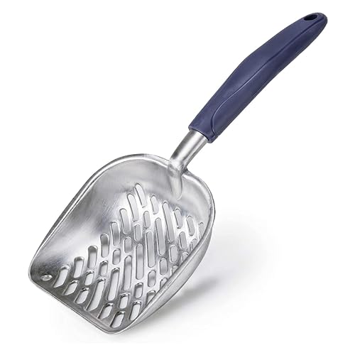 Cat Litter Scoop, Metal Cat Litter Scoop for Cat Litter Tray Ergonomic and Comfortable Handle, Litter Scoop Cat Litter Tray