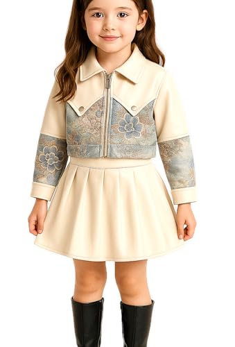 Image of Toddler Leather Jacket & Skirt Set - Fall /Spring /Winter Clothes for Toddler Girls | 2pc Outfit
