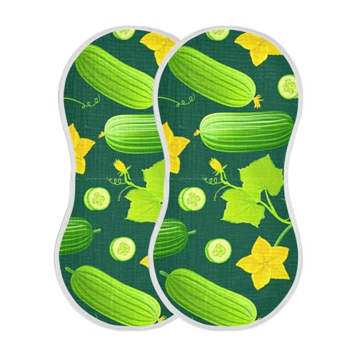 MCHIVER Cucumber Blossom Plant Dark Baby Burp Cloths Cotton Washcloths Absorbent Soft Burping Rags for Baby Boy Girl Newborn Towel 4 Pack2