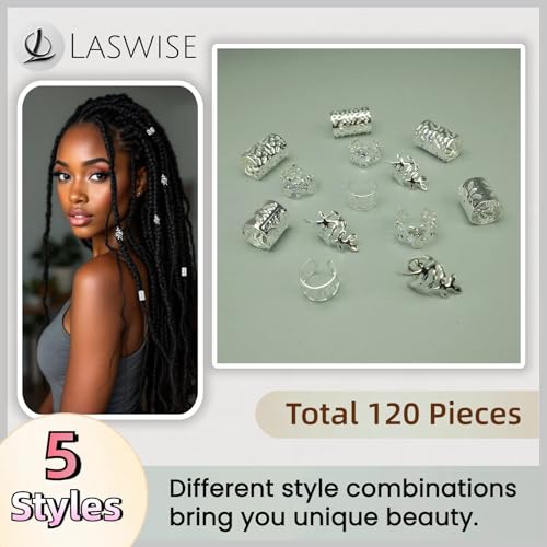 Kit de 120 piezas de joyería para cabello en plata miniatura 2