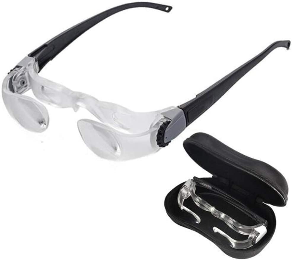 Handleselupe mit Handlupe, Lupe Tragbare Max Vision-TV-Brille 2,1 x 0 bis - 300 Grad (0 bis -3 Dioptrien) Brillenlupe Lesebildschirm Video (Kurzsichtigkeit)