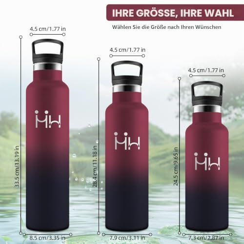 HoneyHolly Thermosflasche, 500ML BPA-Frei, Trinkflasche Edelstahl, Auslaufsichere Isolierflasche Doppelwandig, Wasserflasche Edelstahl… – Ansicht 5
