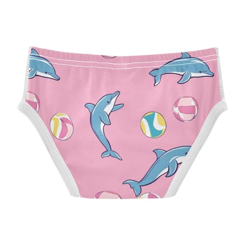 Wusikd Cute Pink Dolphins Boys' Underwear Cotton Beach Balls Boys Briefs Soft Toddler Underwear 2T2