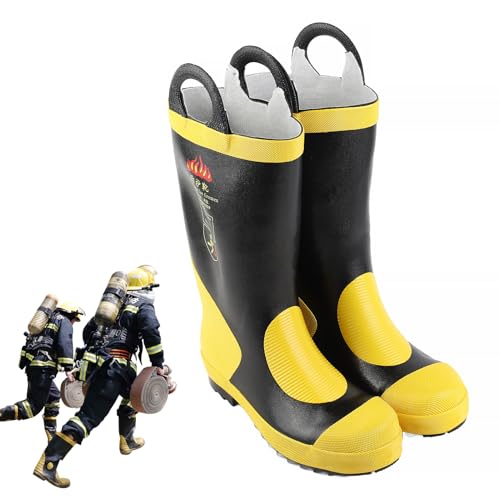 Schutzstiefel, hohe Brandschutzstiefel, Notfall-Rettungsisolierung, rutschfestes Gummi, 111, Large