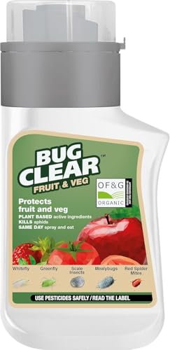 Ant Clear BugClear Fruit & Veg Concentrate 210ml – Organic Insecticide for Pests – Safe for Fruits, Veggies & Ornamentals – Same Day Spray & Eat – Non-Drip Bottle