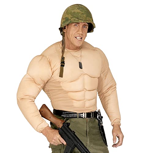W WIDMANN MILANO Party Fashion - Camisas de Disfarce Super Muscular, Soldado, Militar, Disfarces de Carnaval