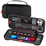 ProCase Carrying Case for Nintendo Switch 2 (2025) with 24 Game Card Slots, Hard Portable Travel Case Storage Bag Protective Pouch for 2025 Nintendo Switch 2 Console & Accessories -Black