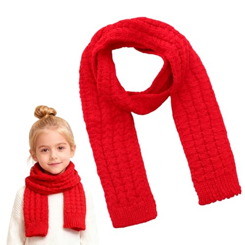Wqebuid - Kids Knitted Scarf Winter Fashion Solid Color Toddler Neck Warmer Scarf Warm Scarves Wrap for Girls Boys - -28%