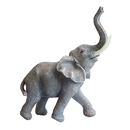 OTARTU Lindas figuras de elefante con tronco levantado, coleccionable elefante estatua color gris natural 6 por 8 pulgadas Cover