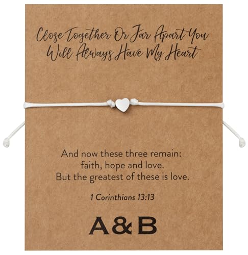 Image of ARK & BAY Christian Charm Bracelet with Inspirational Bible Verse Scripture for Her | Handmade Adjustable Single or Set of 2 | Minimalist Religious Jewelry, Catholic Encouragement Gifts of Faith and Spirituality for Women in Gold or Silver
