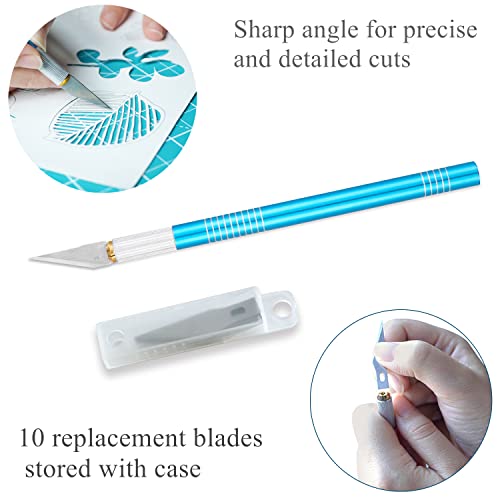 Headley Tools Rotary Cutter Set - 45mm Fabric Cutter, 5 Extra Rotary Blades, A3 Cutting Mat, Quilting Ruler and Sewing Clips, Craft Knife Set, Ideal for Crafting, Sewing, Patchworking,Turquoise