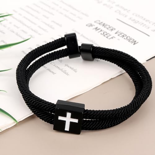 Rebundex Taufgeschenke Jungen Kreuz Armband Taufe Geschenk Junge Patenkind Gastgeschenk Taufe Kinder Taufgeschenk für Jungs Originelle Christliche Geschenke zur Taufe