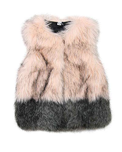 3POMMES Girl's Two Colour-Way Faux Fur Vest, Sizes 4-12