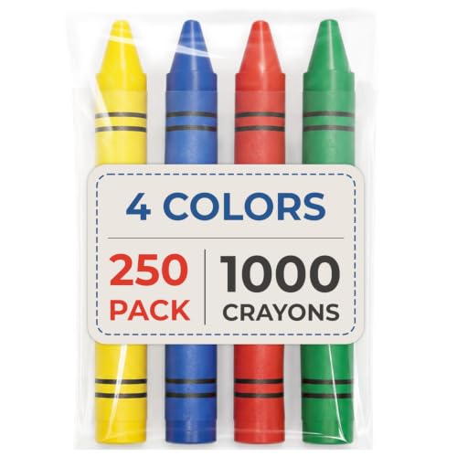 Rosmonde Crayons Bulk 250 Sets of 4 Pack (1000 Count) Party Favor Crayons