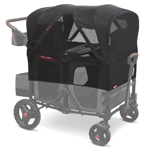 Radio Flyer Voya Quad Stroller Wagon Mosquito Net with Storage Bag, Breathable Bug Net, Compatible with Voya Quad Stroller 4-Seater Wagon with High Sides
