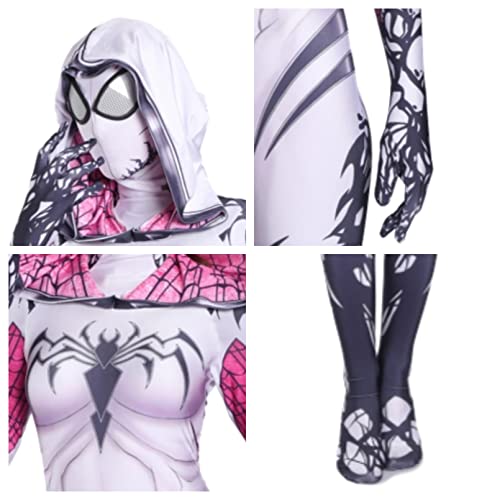 Gwen Spiderman bodysuit volwassen kinderen cosplay kostuums spider vrouw fancy jurk strakke kleding meisjes partij prestaties rekwisieten superheld jumpsuit,bodysuit-Kids L(120~130cm) - Image 3