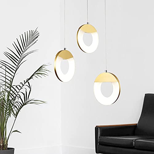 Plafonnage à éclairage pendentif LED or pour chambre à coucher