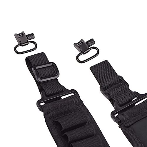 Shotgun Ammo Sling Holds 25 Shells,Adjustable 2 Point Rifle Slings With Swivels，Shoulder Padded Gun Sling For 12 Or 20 Gauge #TOP4
