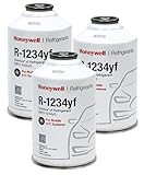 ZeroR® Genuine R1234YF Refrigerant Can for Automotive AC Systems - HFO-R1234YF, SSV Can with Reverse-Thread Design, Included Service Sticker - Compatible with R1234YF Systems - 8 Oz, 3 Cans