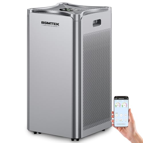 Whole Home Air Purifier for Large Room, 6096 Sq-ft In One Hour, Smart APP & WIFI, Air Cleaner for Home, Industrial and Commercial Large Room Air Purifers with Washable Filter, Timer, Wheels, 30