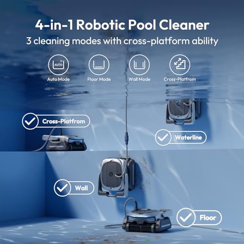 Image of (2026 New) BUBLUE Bubot 800P Gen2 Robotic Pool Cleaner,Pool Vacuum for Inground Pools,with Smart Navigation,App Control& Scheduling,Cleans Floor /Wall /Waterline /Shallow Area,for Pools up to 1,076 Sq.Ft