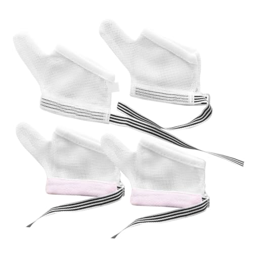 Yardwe 乳児用指手袋 親指しゃぶり止め具 赤ちゃん用保護手袋 通気性フルメッシュ素材 サイズ調整可能 肌に優しい 快適な使用感 幼児の指しゃぶり防止ケア用 2ペアセット ベビーケア用品