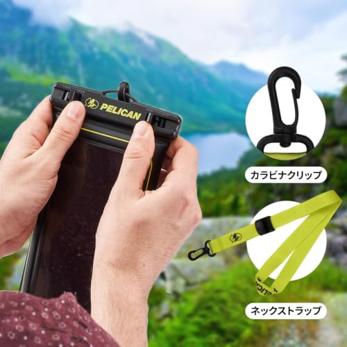 Image of Pelican 2 Pack Marine Waterproof Phone Pouch (Regular) -Black /Hi-Vis Yellow