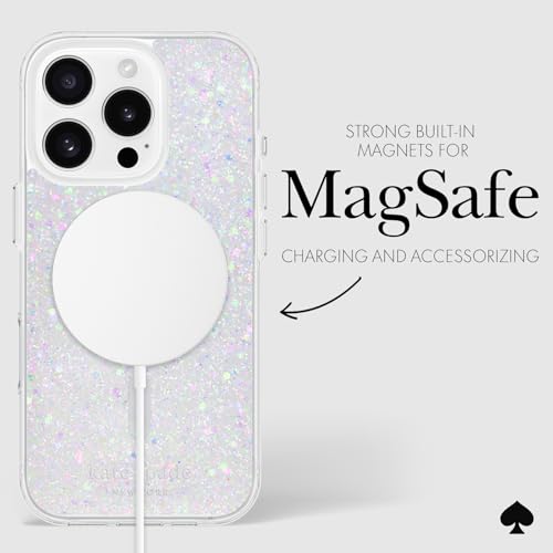 Image of kate spade new york iPhone 16 Pro Case - Chunky Glitter Iridescent | Compatible w /MagSafe - Lightweight Designer Case for iPhone 16 Pro w /Anti-Scratch Coating & Chunky Glitter Iridescent Design