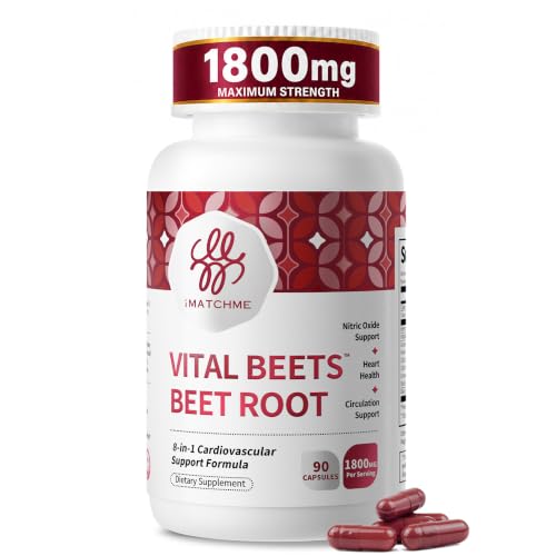 Vital Beets 1800mg Beet Root Capsules for Health Blood Pressure Support - image 1