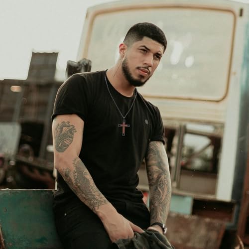 Wooden Cross Necklace for Men, Brown Ebony Masculine Mens Cross Necklaces Christian Black Stainless Steel Wood Crucifix Pendant, Includes 24" Box Chain4