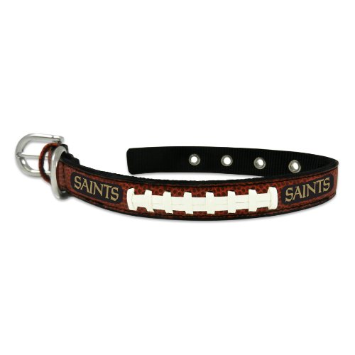 NFL New Orleans Saints Classic Leather Football Collar, Small