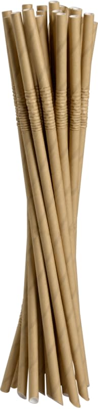 ABENA Brown Paper Straws | Pack of 250 | 24cm Paper Straws Used for Drinking Smoothie, Milkshake, Cocktail & More