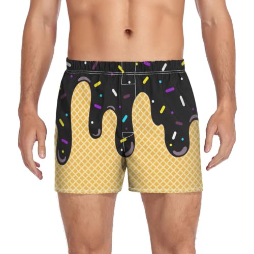 Image of Men's Boxer Shorts Cotton Loose Underwear with Button Fly