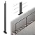 Muzata Cable Railing Post Slope Stair Angle Rectangle Weldless 36"x1”x2” Stainless Steel Black Powder Coated Pre-Drilled Posts PR11 BA4S