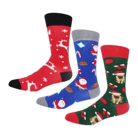 3 Pairs Men's Space Socks | Stocking Fillers | Xmas Gift for Him | Planet Solar System Socks Cover